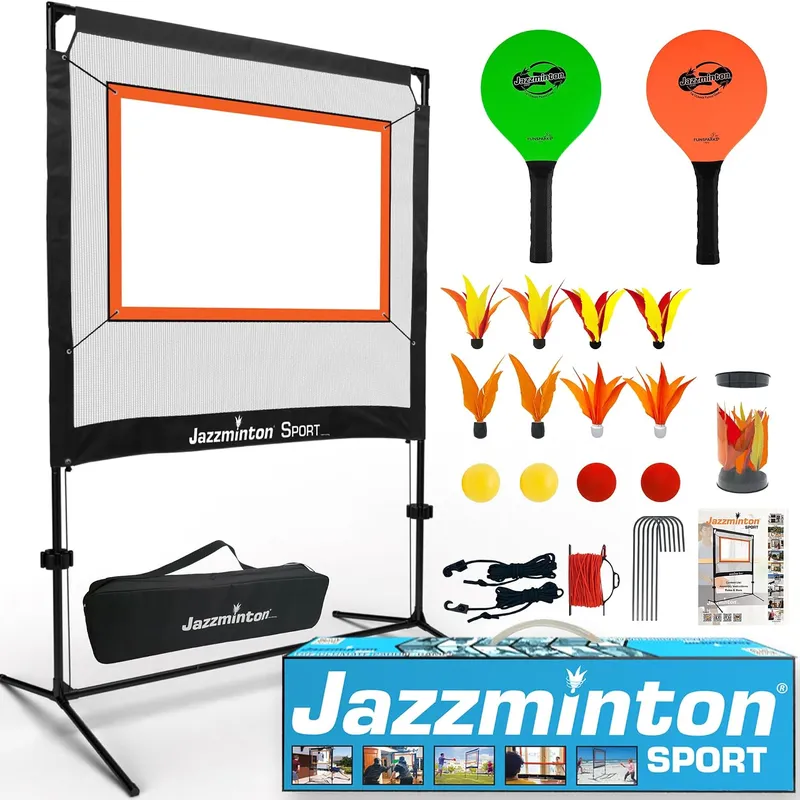 Badminton Fun Game - เกมพายไม้ตีแบบดั้งเดิม พร้อมตาข่าย สำหรับเล่นในร่มและกลางแจ้ง กระตุ้นการเคลื่อนไหว ดีต่อข้อต่อ สนุกสำหรับครอบครัว