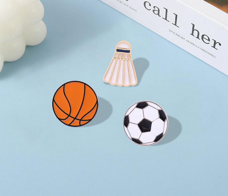 Badminton Icon - แฟชั่นกีฬาEnamel Pin Badge Customฟุตบอลวอลเลย์บอลแบดมินตันเข็มกลัดLapel Pinกางเกงยีนส์เสื้อสําหรับเพื่อนรักกีฬา