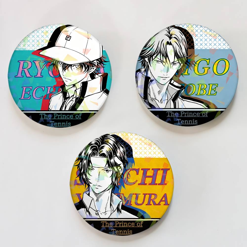 Badminton Icon - เข็มกลัดรูปวงกลมลายอนิเมะ The P-PrinCe-E of T-Tennis สำหรับติดกระเป๋าเป้